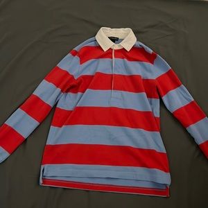 J Crew Striped Long Sleeve Polo
